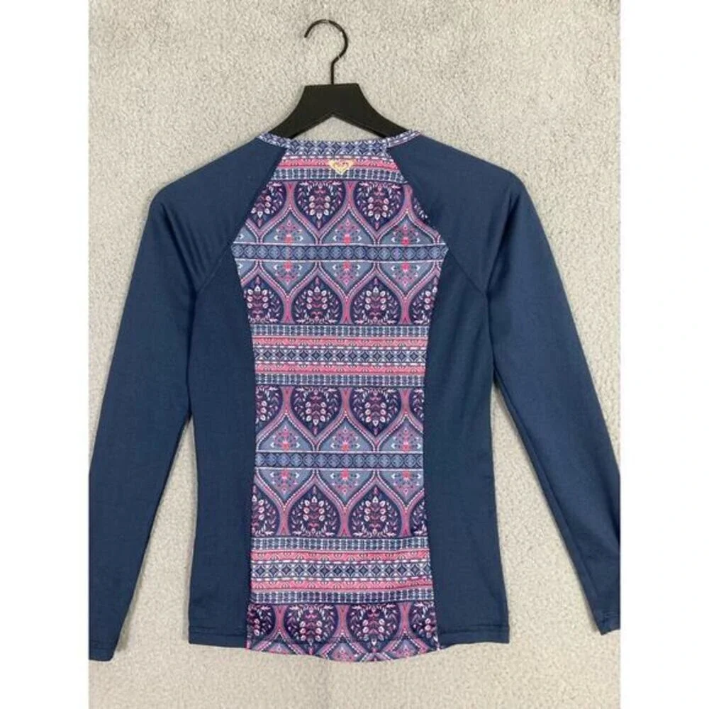 Roxy Waves Long Sleeve Rash Guard Swim Shirt UPF 50 Stretchy Women's Size S - Picture 10 of 10